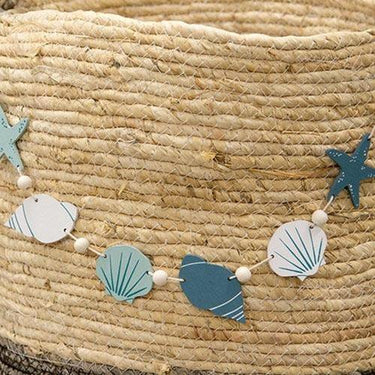 Wooden Beaded Seashells Mini Garland - The Fox Decor